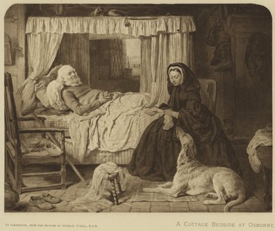 Reina Victoria en una cabaña junto a la cama en Osborne de English School