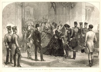 La Reina Victoria recibiendo al Shah de Persia de English School
