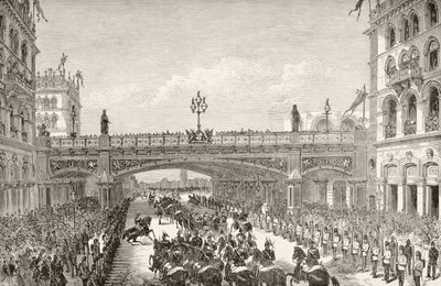 La reina Victoria inaugurando el Viaducto de Holborn en 1869, de 