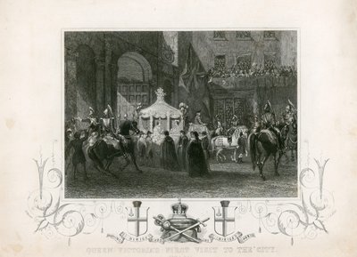 Primera visita de la Reina Victoria a la Ciudad de Londres, 9 de noviembre de 1837 de English School