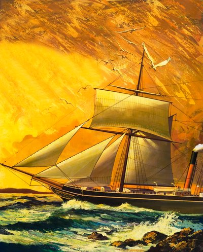 RMS Dane llegando a Table Bay de English School