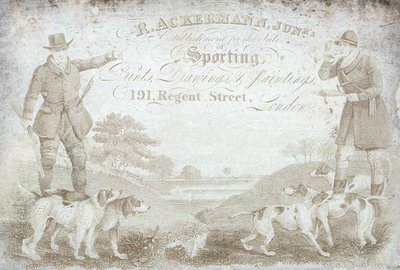 R Ackermann, Junior, 191 Regent Street, tarjeta comercial de English School