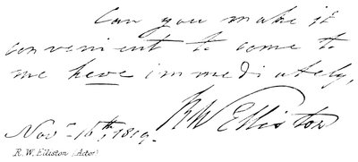 R W Elliston (Actor) de English School