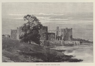 Castillo de Raby, vista lateral desde el lago de English School
