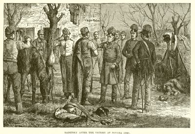 Radetsky después de la victoria en Novara (1849) de English School