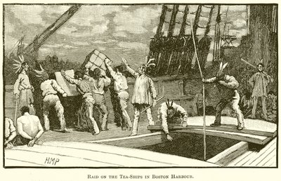 Incursión en los barcos de té en el puerto de Boston de English School