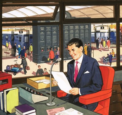 Locutor de estación de tren de English School