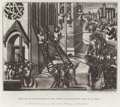 Rasse de Harselles y John de Lannoys con 6000 hombres de Gante muertos en Meule, un pueblo en Flandes de English School