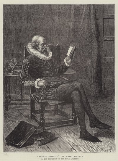 Leyendo a Rabelais (grabado) de English School