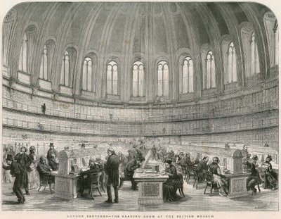 Sala de lectura en el Museo Británico de English School