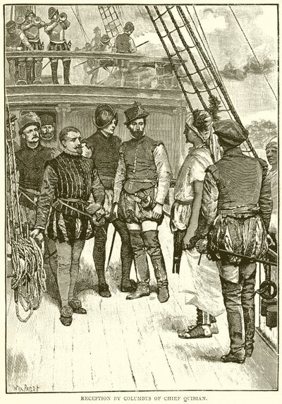 Recepción de Colón por el jefe Quibian de English School