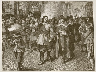 Recepción de Monck en la Ciudad de Londres, ilustración de Cassells Illustrated History of England de English School