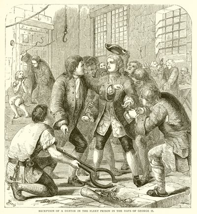 Recepción de un Deudor en la Prisión de Fleet en los Días de Jorge II de English School