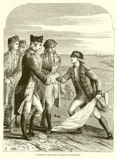 Recepción de la bandera de tregua por Washington de English School