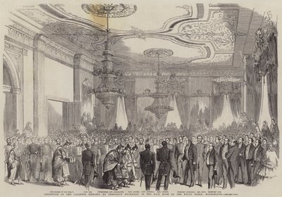 Recepción de la Embajada Japonesa por el Presidente Buchanan en la Sala Este de la Casa Blanca, Washington de English School