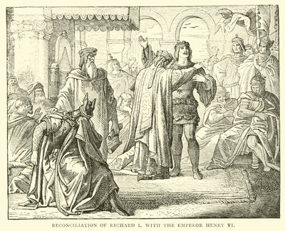 Reconciliación de Ricardo I con el Emperador Enrique VI de English School
