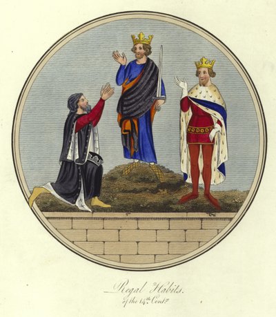 Hábitos reales del siglo XIV de English School