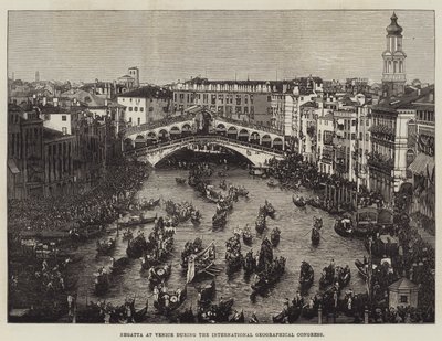 Regata en Venecia durante el Congreso Geográfico Internacional (grabado) de English School
