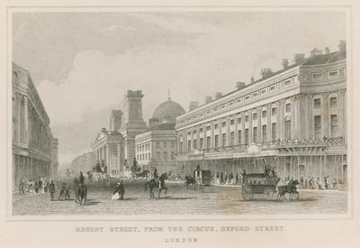 Regent Street, desde The Circus, Oxford Street, Londres de English School