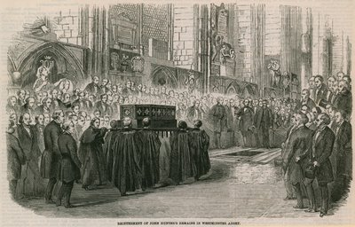 Reinhumación de los restos de John Hunter en la Abadía de Westminster, Londres de English School