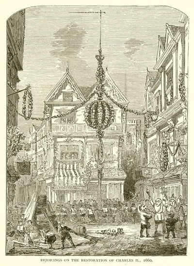 Celebraciones por la restauración de Carlos II, 1660 de English School