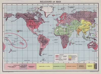 Religiones del Hombre (litografía en color) de English School