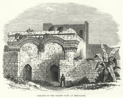 Restos de la Puerta Dorada en Jerusalén (grabado) de English School