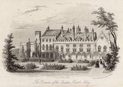 Restos de los claustros en Battle Abbey de English School