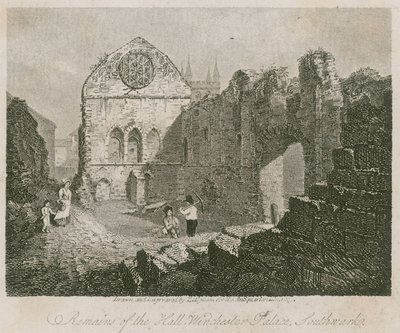 Restos del salón, Palacio de Winchester, Southwark de English School