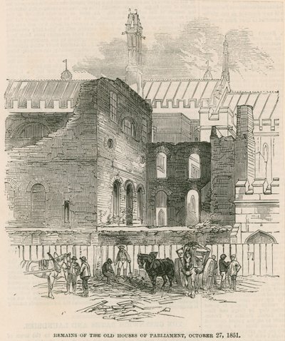 Restos de las antiguas Casas del Parlamento, 27 de octubre de 1851 de English School