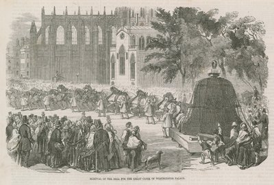 Remoción de la campana para el Gran Reloj del Palacio de Westminster de English School