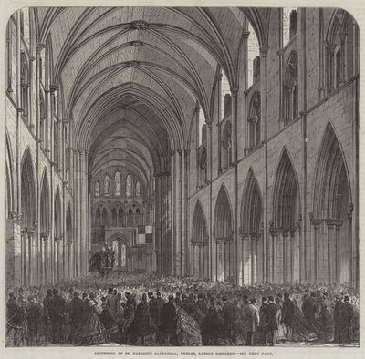 Reapertura de la Catedral de San Patricio, Dublín, recientemente restaurada de English School