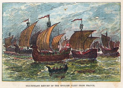 Regreso de la flota inglesa después de la batalla de Agincourt de English School