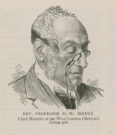 Reverendo Profesor D W Marks, Ministro Principal de la Sinagoga del Oeste de Londres (Reformista) de English School