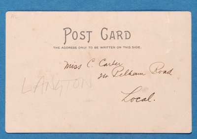Reverso de la postal de J.E. Doig (Sunderland) salvando un gol de English School