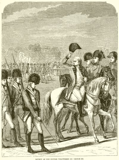 Revisión de los voluntarios británicos por Jorge III de English School