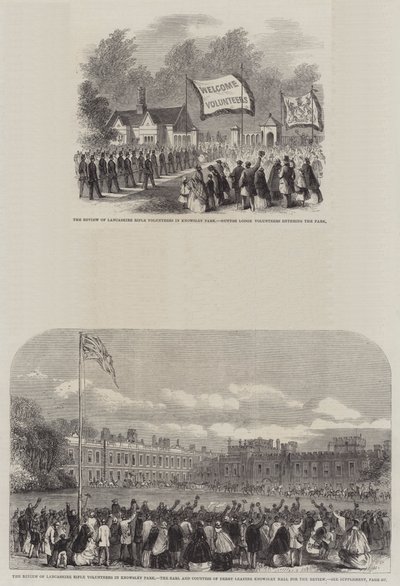 Revista de los Voluntarios de Fusileros de Lancashire en Knowsley Park de English School