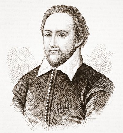 Richard Burbage, del retrato original en Dulwich College de English School