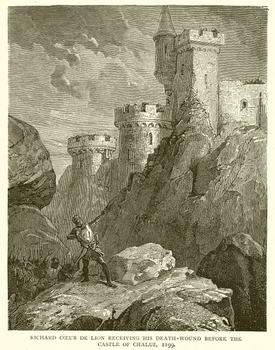 Ricardo Corazón de León recibiendo su Herida Mortal ante el Castillo de Chaluz, 1199 de English School