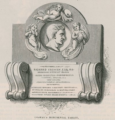 Placa de Richard Cosway, Iglesia de Marylebone, Londres de English School