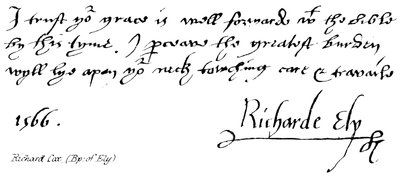 Richard Cox, (Obispo de Ely) de English School