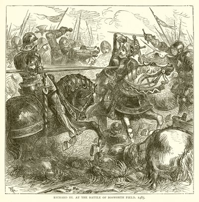 Ricardo III en la Batalla de Bosworth Field, 1485 de English School