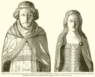 Ricardo II y su Primera Reina, Ana de Bohemia de English School
