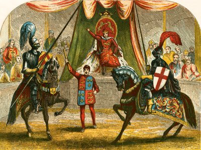 Ricardo II deteniendo el combate entre los Duques de Norfolk y Hereford de English School