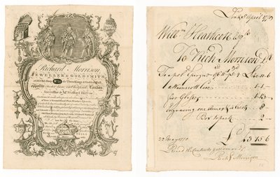 Richard Morrison, Joyero y Orfebre, tarjeta comercial de English School