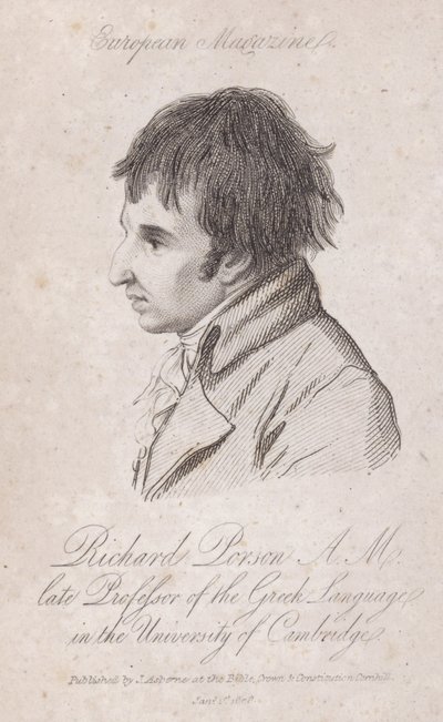 Richard Porson, erudito inglés, Profesor de Griego en el Trinity College, Cambridge de English School