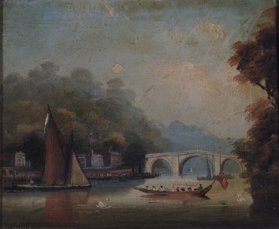 Puente de Richmond mirando hacia Twickenham, Middlesex de English School