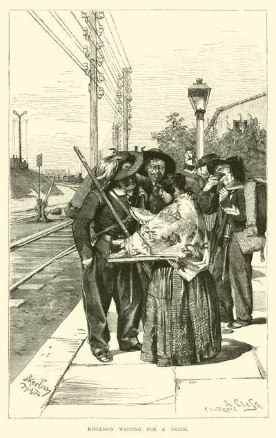Fusileros esperando un tren de English School