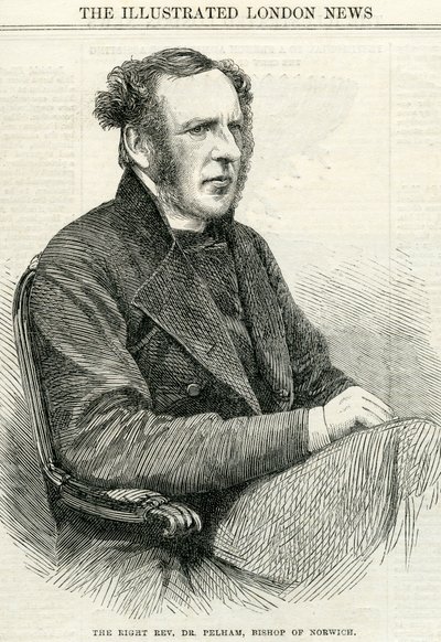 El reverendo Dr. Pelham, Obispo de Norwich de The Illustrated London News 14 de octubre de 1865 de English School