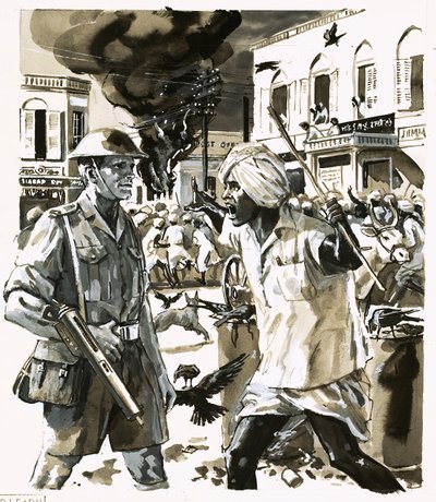 Disturbios durante la era de la independencia de la India de English School